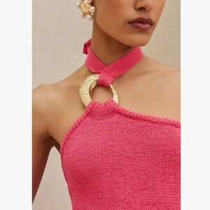 New w tags! Cult Gaia Kendall halter neck dress in Sangria